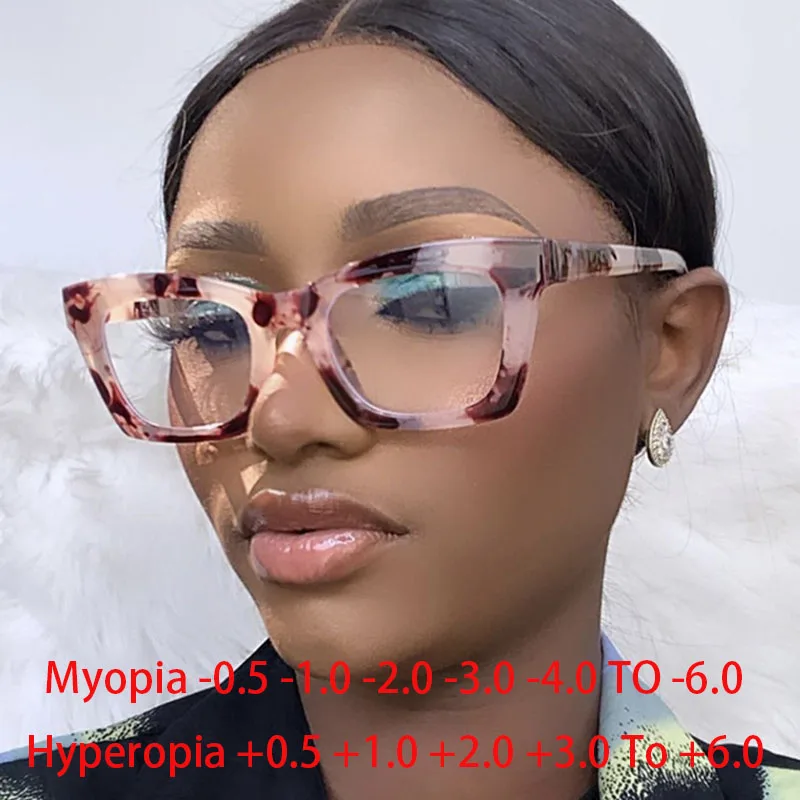 Square-Small-Frame-Clear-Glasses-Myopia-Nerd-Spectacles-0-5-1-0-2-0-to ...