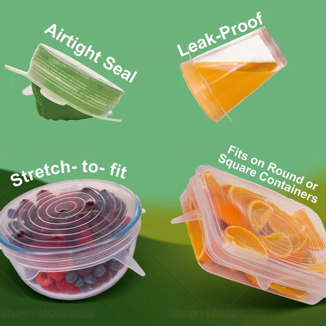 Silicone Food Fresh-keep Sealing Cover  Microwave Silicone Stretch Food  Cover - 6pcs - Aliexpress