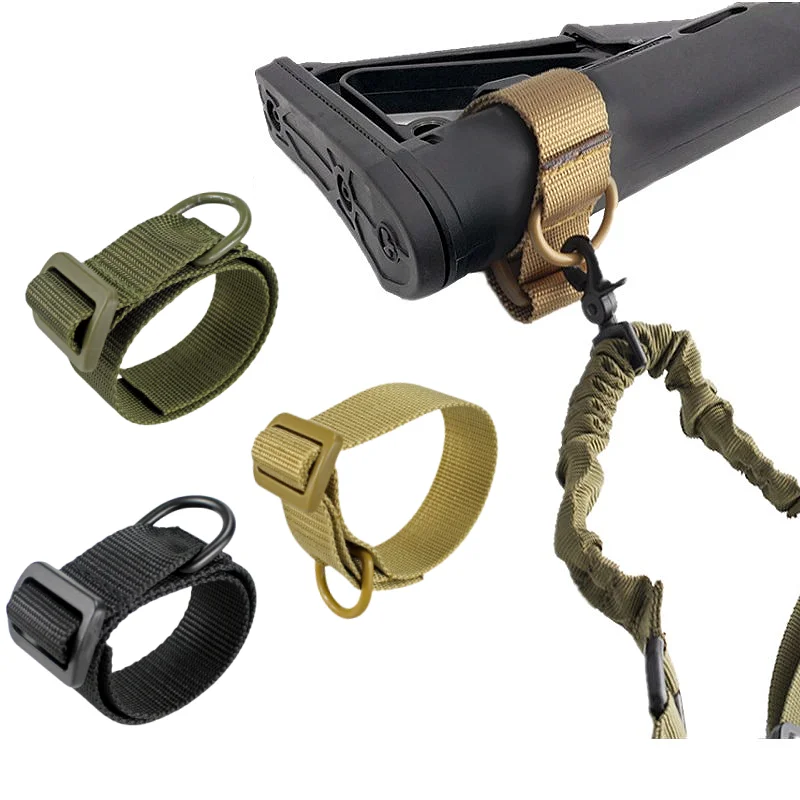 Adjustable Nylon Outdoor Gun Sling with D-Ring and EDC Belt Attachment
