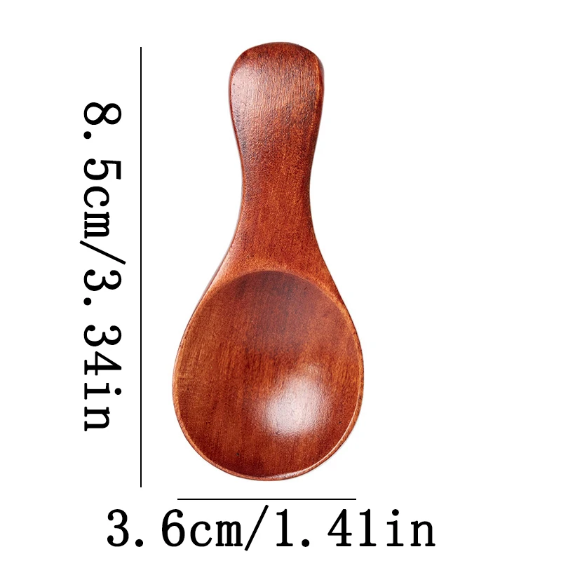 Mini Natural Wooden Short Handle Scoop Tea Honey Coffee Salt Sugar Spoon Cooking Tools Household Kitchen Gadgets