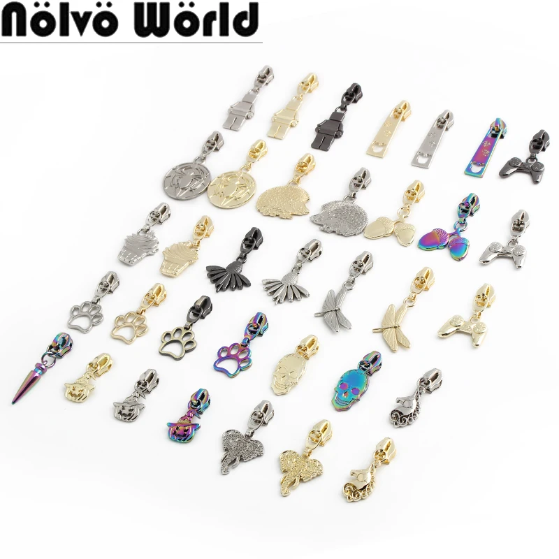 20/50/200PCS Dragonfly Shape 5# Nylon Metal Zipper Slider Head Puller For Leather Bags Luggage Decorative DIY Sewing Accessories 30pcs 20mm half metal pin buckle bags strap adjuster belt buckles shoes webbing slider hook diy decor clasp accessories