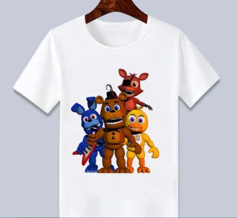 

Funny Five Night At Freddy Fnaf 2024 Summer T -Shirt Children Cartoon Printed Tee Shirts tTshirt For Boys/ Girls