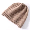 100%Pure Wool Beanies for Women Winter 2023 Stripe Solid Warm Soft Cashmere Beanie Bonnets y2k Knitted Skullies Cute Hats Caps 2