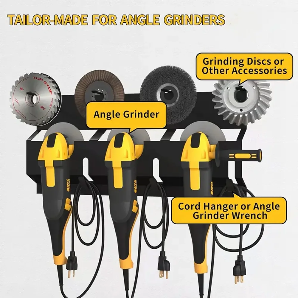Angle Grinder Holder Wall Mount Bracket Angle Grinder Rack Power Tool Sturdy Polisher Holder for Workshop for Cutters Polishers
