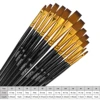 12pcs Flat Paint Brushes Set, Synthetic Nylon Bristles, Professional Artist Brushes for Oil, Acrylic, Watercolor Painting 2