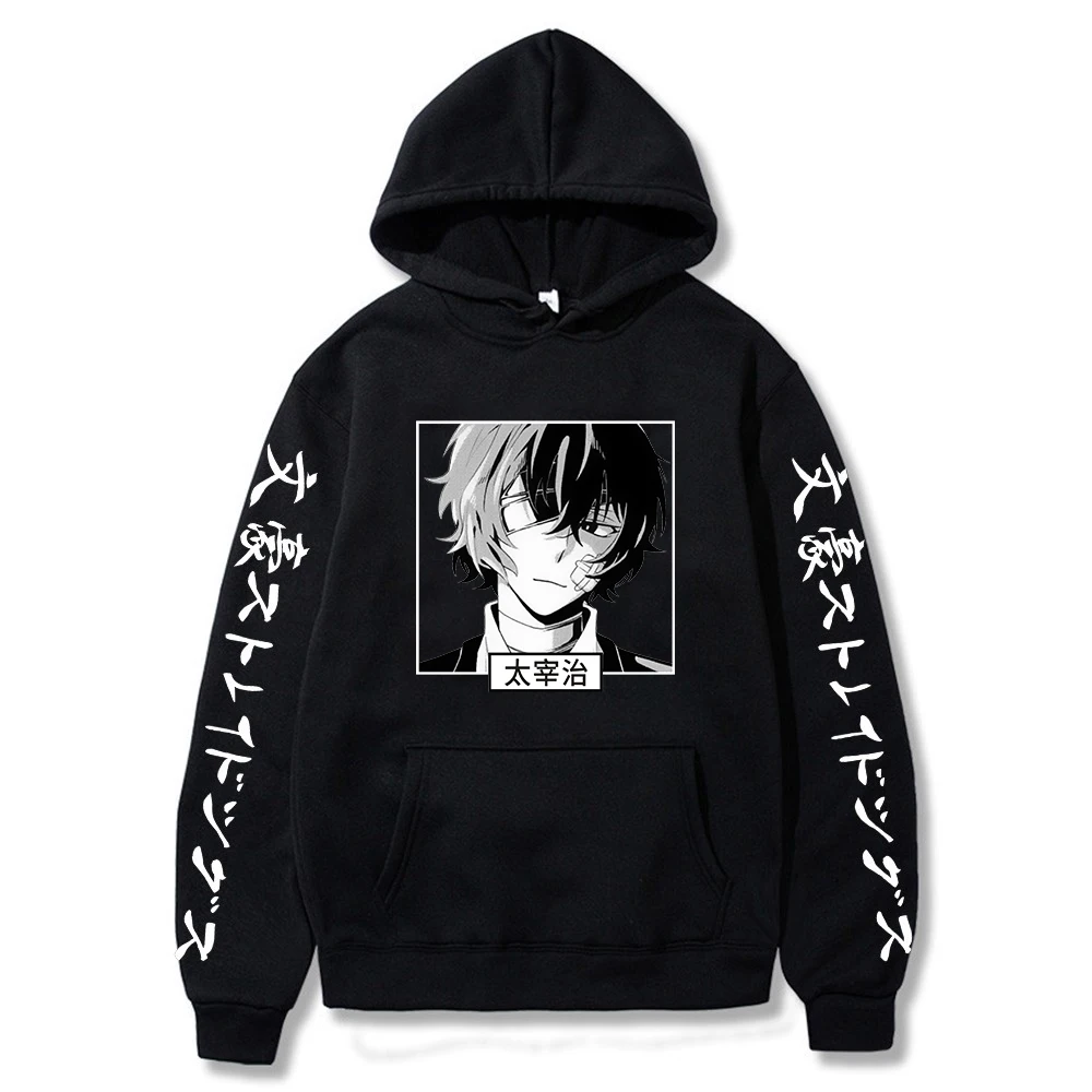 Bungo Stray Dogs Anime Hoodie Unisex Long Sleeve Sweatshirt Women Men's Hoodie Harajuku Streetwear 90s Manga Dazai Osamu Clothes