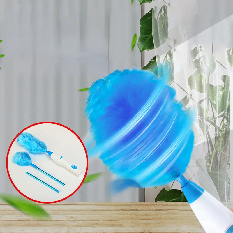 

Household Electric Spin Duster Cleaning Automatic Fiber Dusting Cleaner Long Handle House Cleaning Brush Tools and Accessory