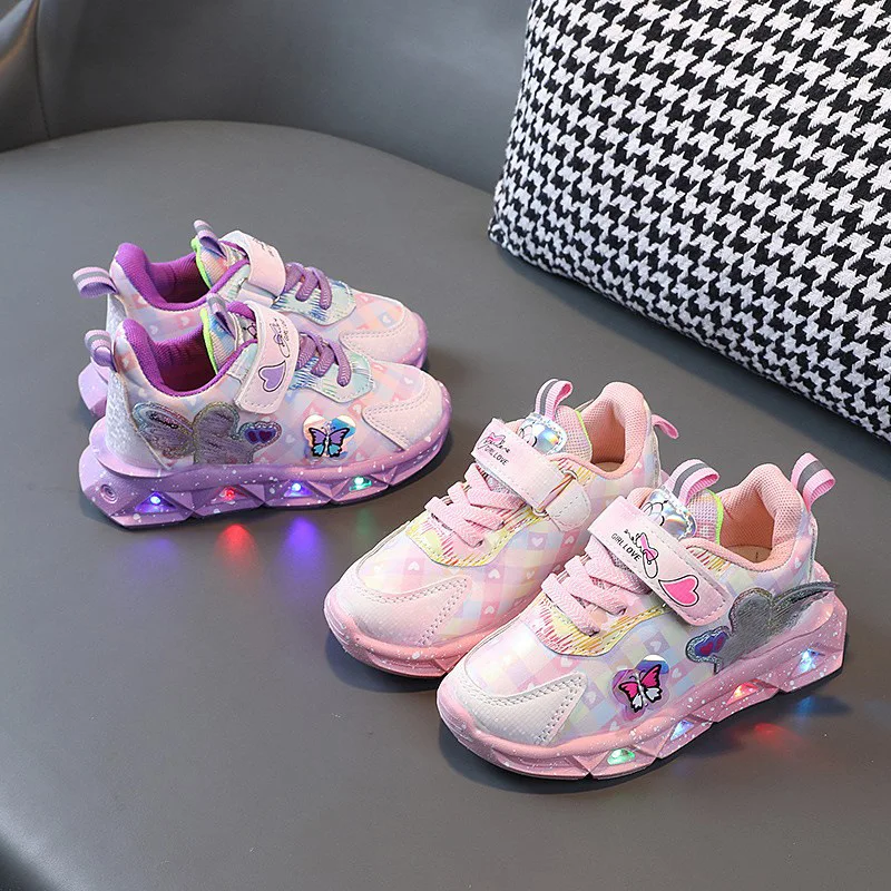 Disney Frozen LED Sneakers - Light-Up Casual Shoes for Girls