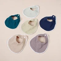 6Piece Set Hot Sale Double Layer Baby Bib Cotton Muslin Polyester Dorp Shape Towel With Button For Kids  Children Burp Cloth 1