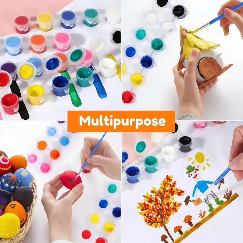 Non-Toxic & Washable Oil/Watercolor Brush Set - Adult-Use Art Supplies for School Crafts/Family Art/Canvas Practice, Reusable - 6