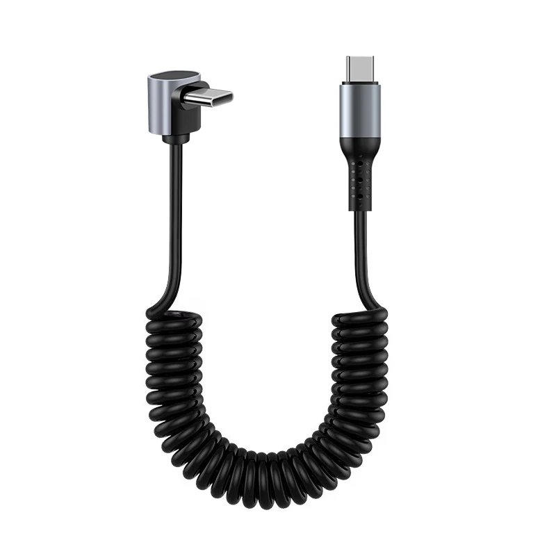 Fast Charging Coiled USB C Cable - Retractable Data and Charge Cord