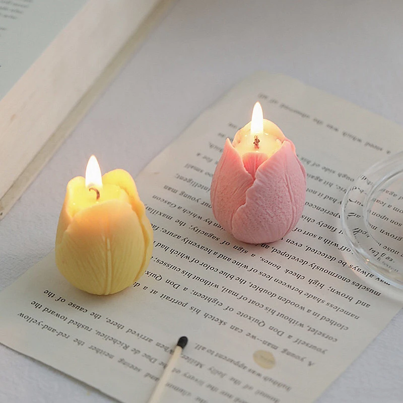 Silicone candle mold Creative Tulip Candle Mold Handmade DIY Flower Soap Mold Silicone Flower Candle Soap Making Supplies Decorative