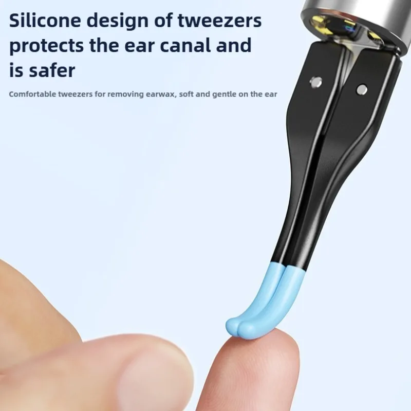 3 in 1 WiFi Ear Pick Tweezers with HD Camera Soft Silicone Tips Rechargeable Ear Cleaner for Adult Kids Safe Ear Canal Clean