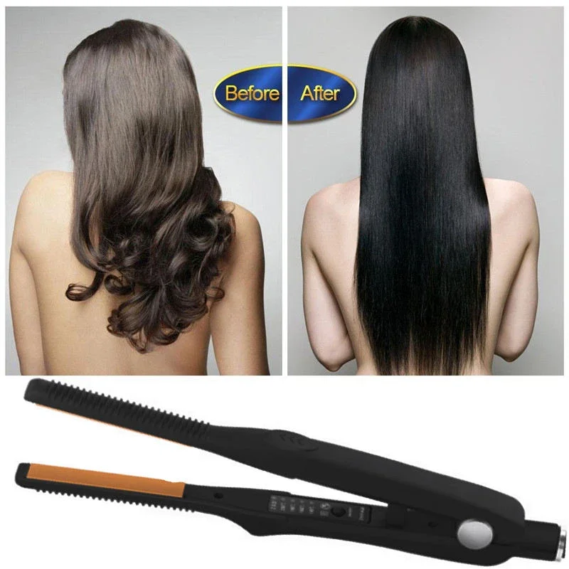 2 in 1 Small Flat Iron Hair Straightener & Curler For Short Hair Women And Men Beard Straightener Pencil Flat Iron Dual Voltage 5