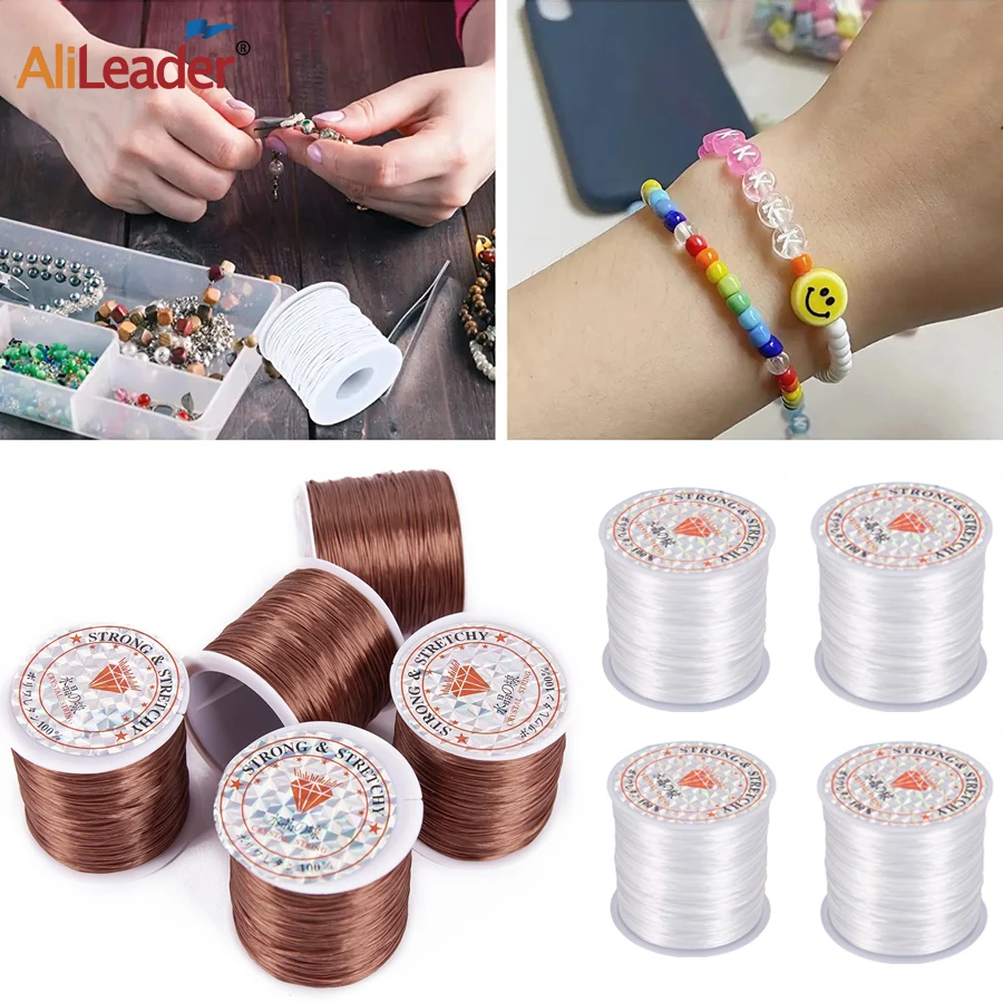 

4 Colors Elastic Beading Thread Hair Weave Sewing Stretchy Elastic Rope Cord Crystal String For Jewelry Making Black/White/Brown