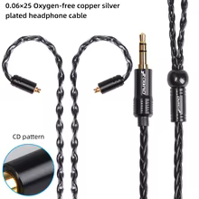 8core MMCX 2Pin 0.78mm A2DC Silver Plated Earphone Cable  3.5mm Balanced Headset Audio Jack Cable For SE315 SE425 LS50 LS70 E40