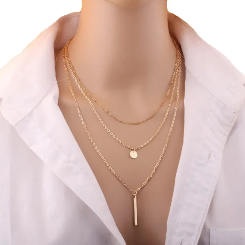 

1 шт. модное простое многослойное ожерелье с кисточками и монетами цепочки до ключиц очаровательное женское модное ювелирное изделие декоративные принадлежности для шеи