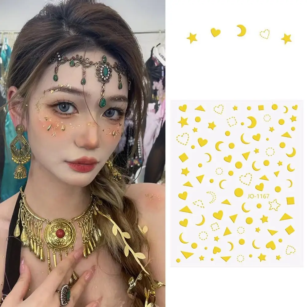 

1Pc Moon Stars Face Stickers Temporary Tattoos Stickers DIY Nail Art Decoration Stickers Waterproof