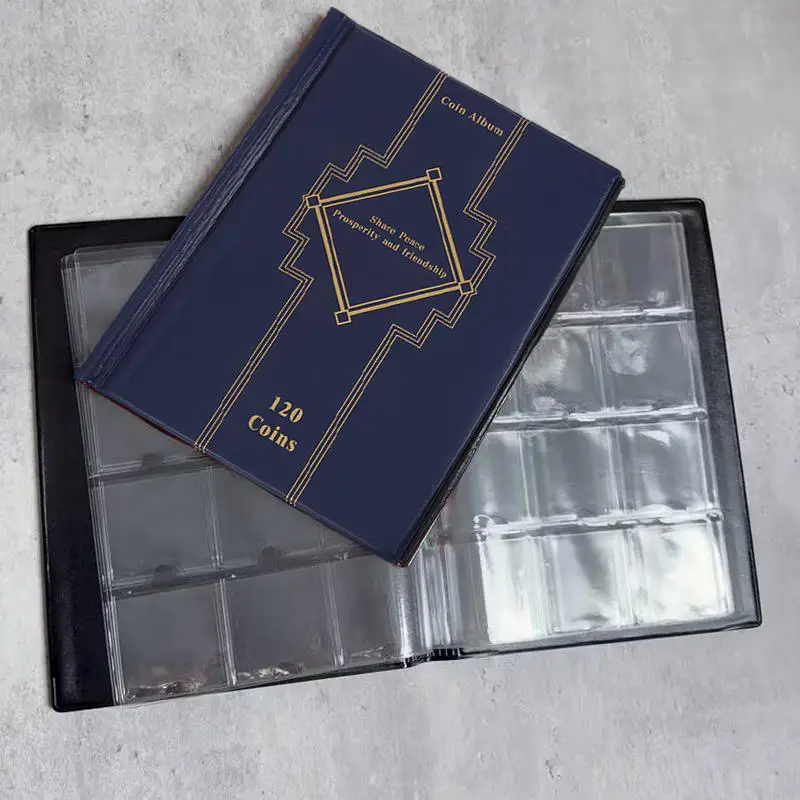 Deluxe 120-Slot Coin Collection Album for Cardboard Coin Holders