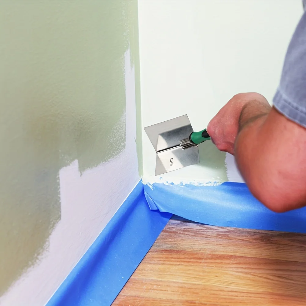 Ferramenta de canto de aço inoxidável Drywall, Faca Flexiona 90 Degree Corner Mudding Finish Tool, Ferramenta de mão
