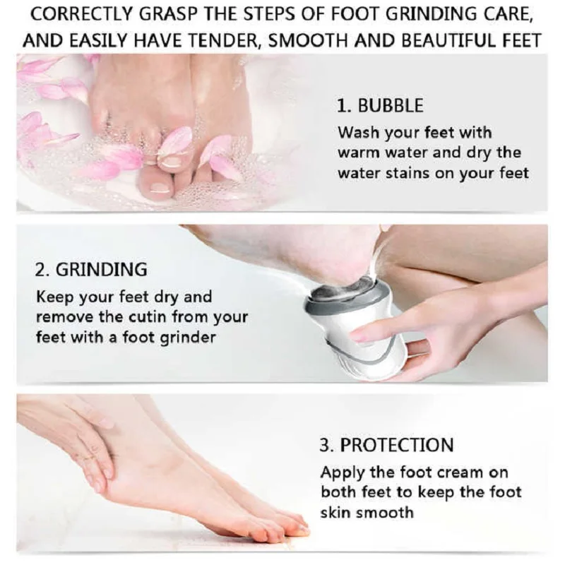 USB Rechargeable Portable Vacuum Adsorption Foot Grinder Electric Foot File Pedicure Tools Dead Skin Callus Remover Feet Sander 4