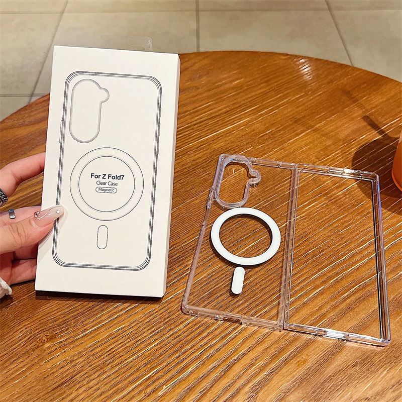 Premium Magnetic Clear Case with Wireless Charging and Shockproof Protection