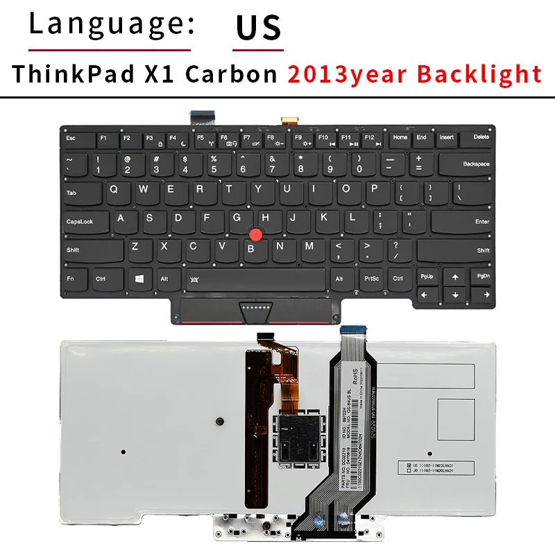 New Eua Inglês Teclado Backlight Laptop para Lenovo Thinkpad x1 Carbono X1c 3rd 456789th 2023 2023 2023 20232023 2023 2023 Anos - Imagem 6