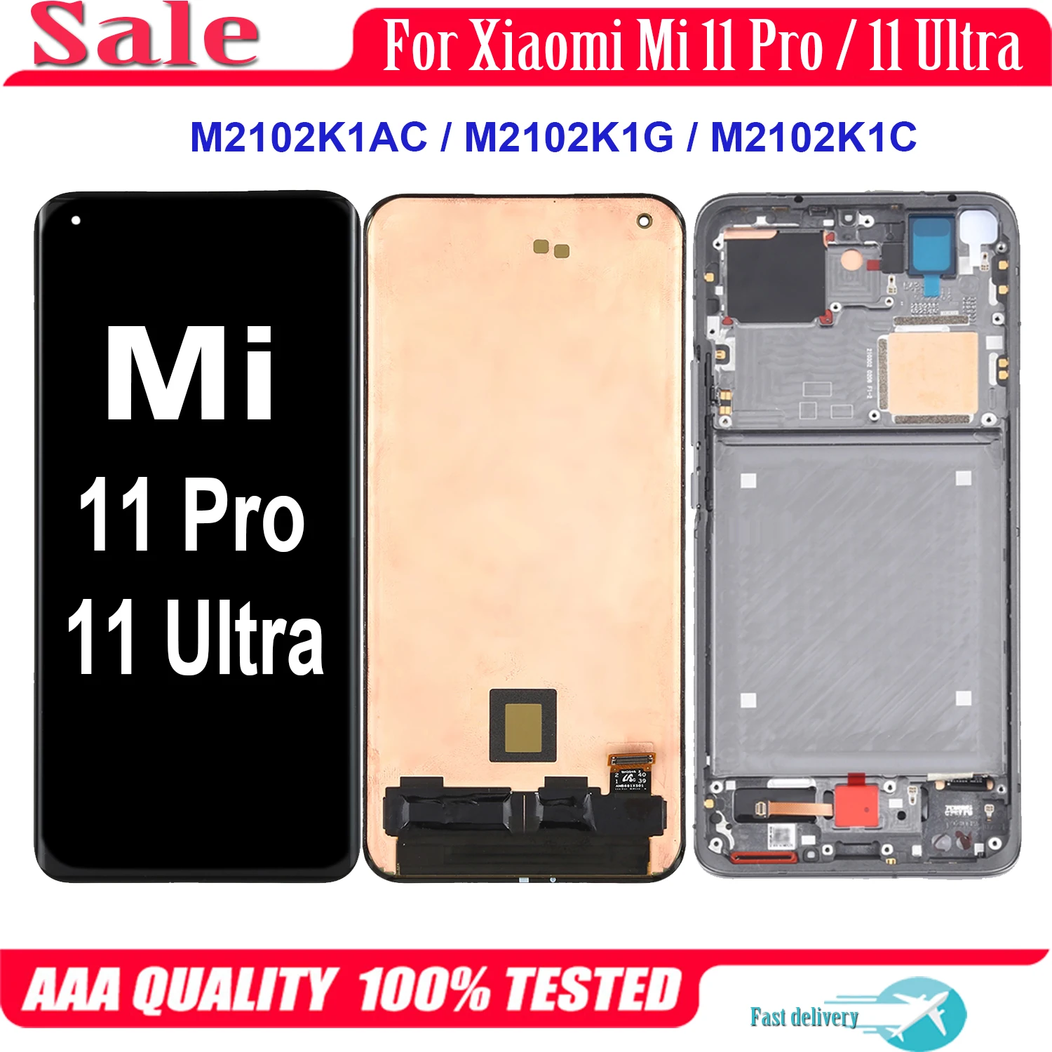 ЖК-дисплей AMOLED для Xiaomi Mi 11 Pro M2102K1AC, сенсорный экран с дигитайзером для Mi 11 Ultra, дисплей M2102K1G M2102K1C