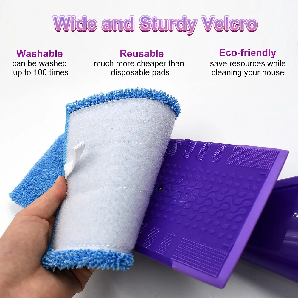 Lot De 6 Lingettes Réutilisables Pour Balai Swiffer WetJet Wood Bleu