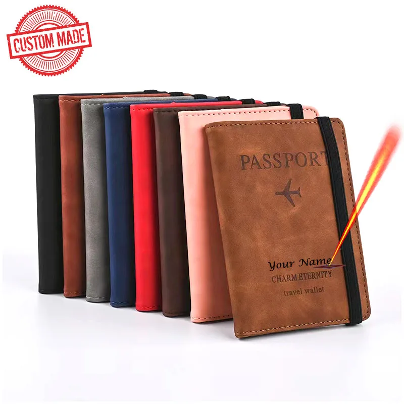 

Рельефная Обложка для паспорта с именем RFID, многофункциональная Обложка для банковских карт из искусственной кожи, аксессуары для путешествий