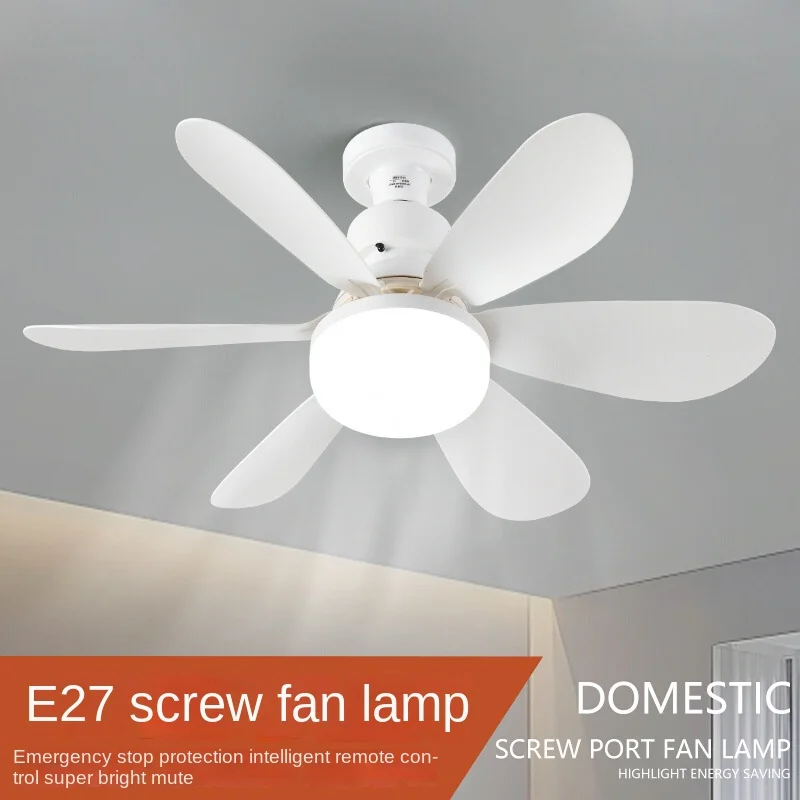 

round Fan Lamp Minimalist New Bedroom Dining Room Energy-Saving Lamp E27 Screw Modern Minimalist LED Ceiling Ceiling Fan Lights