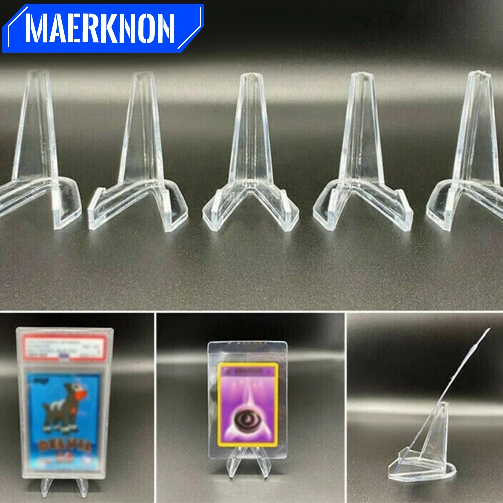 Coin Display Stand 10Pcs Clear Acrylic Holders Small Easel Rack Trading Card Toploaders Holder Clear Support For Kpop Idol Card