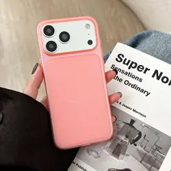 Translucent Hard PC Slim Matte Candy Color Case - Ultra Thin Design - iPhone 15 (Pink)