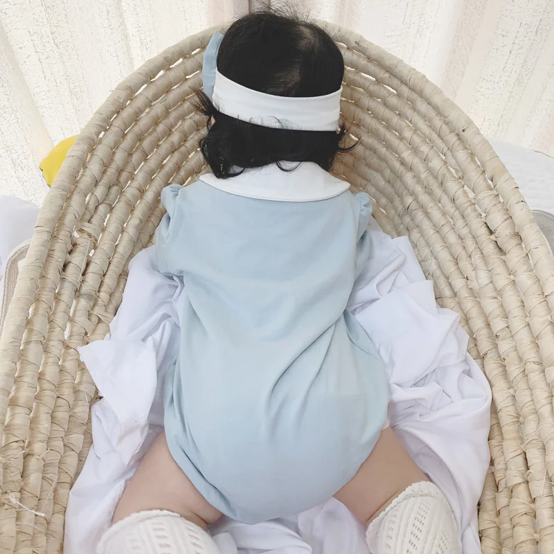 Cute Baby Jumpsuit with Hairband for Summer