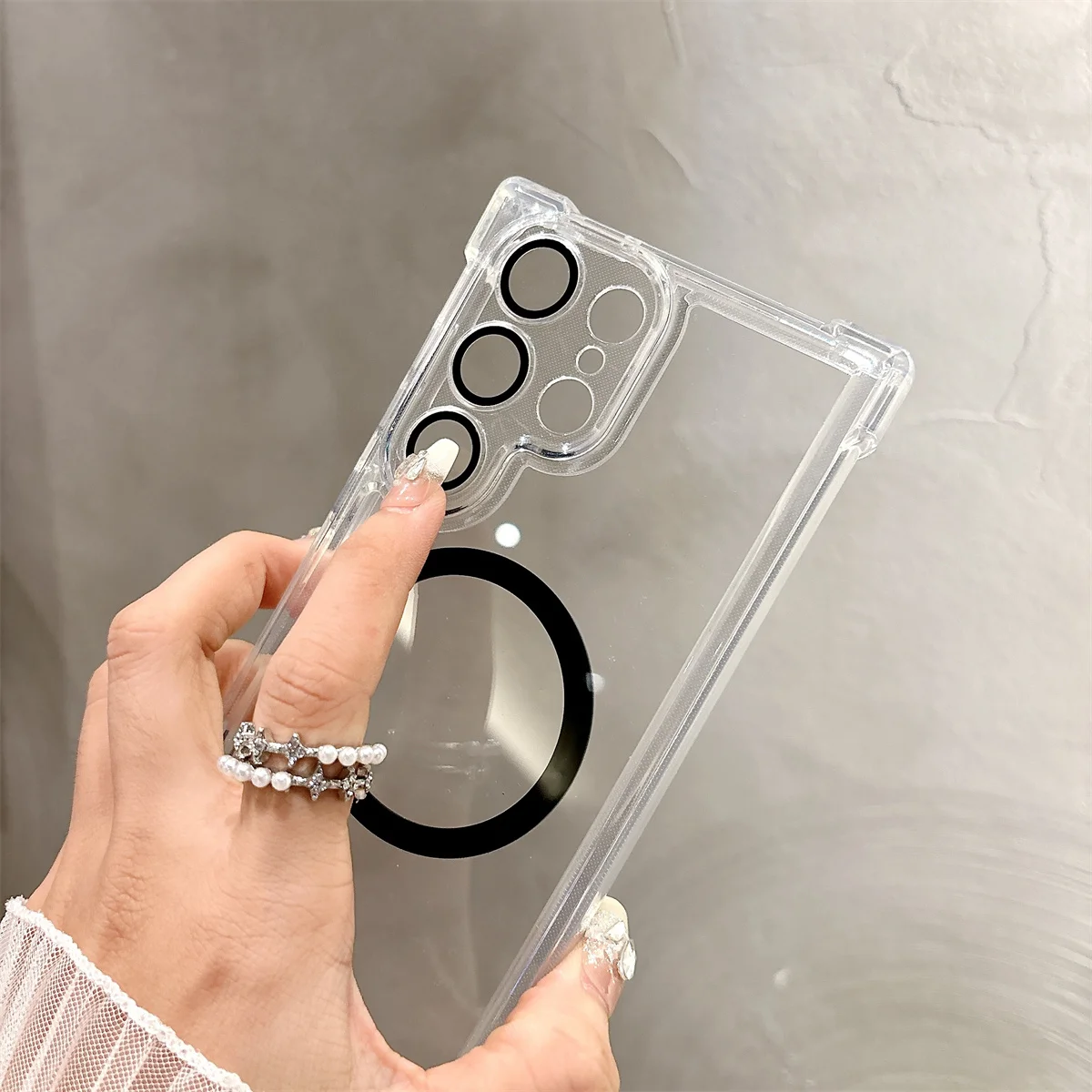Transparent Armour Magnetic Case with Reinforced Shockproof Protection