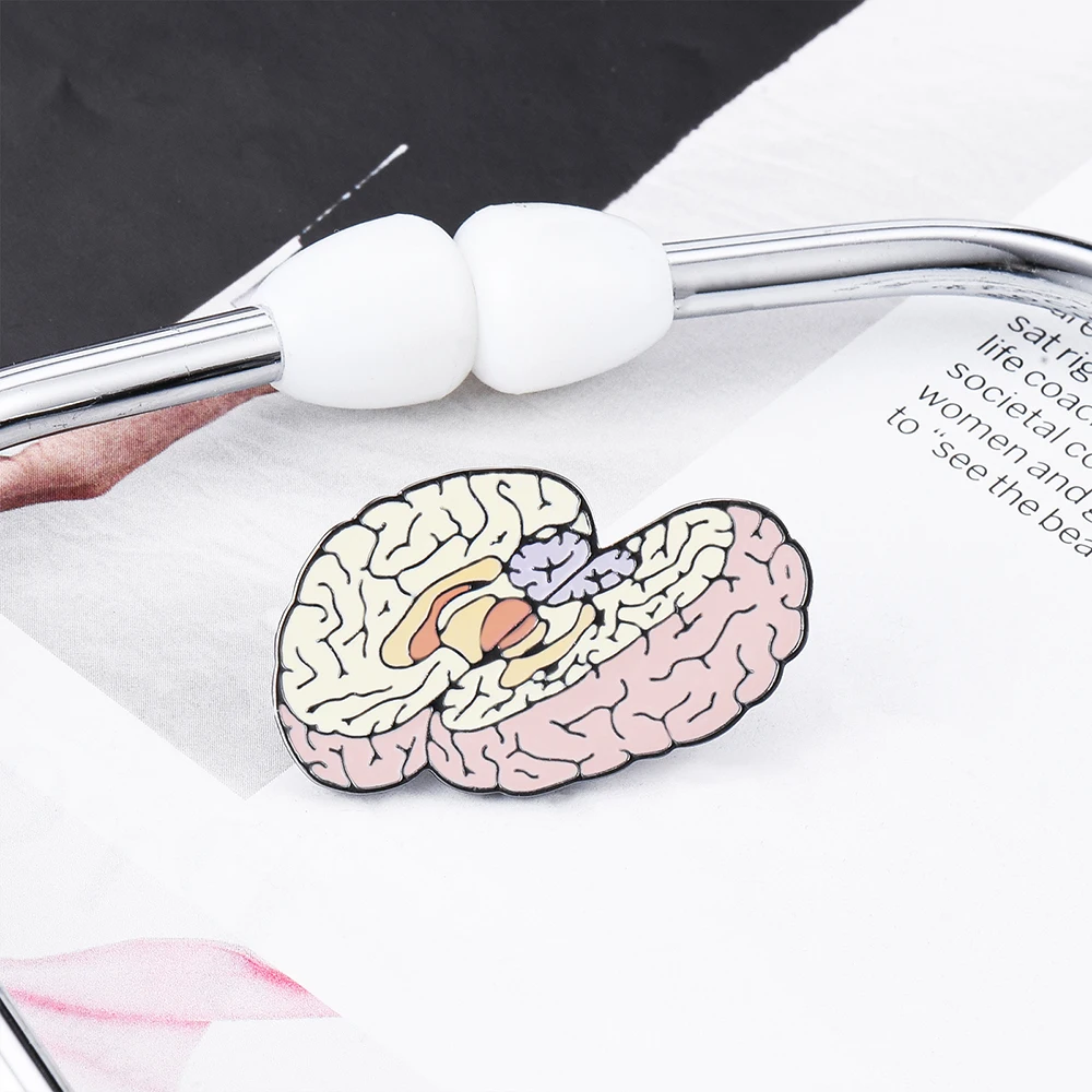 Hanreshe 에나멜 바린 브로치 핀, 의료 해부학, 뇌 신경학 쥬얼리, 라펠 배낭 배지, 의사 간호사 선물