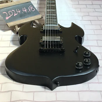 Factory hot sale 6-string electric guitar, maple fingerboar, matte black in stock,Double pickups, perfect tone