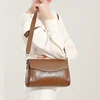 Burminsa 100% Cow Genuine Leather Shoulder Bags For Women 2025 Trend Designer Square Crossbody Purses Satchel Ladies Handbags 2