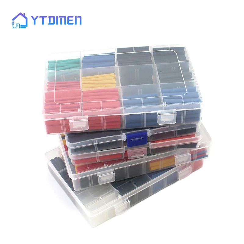 

60/140/150/164//530Pcs Polyolefin Heat Shrink Tubing Tube Cable Sleeves Wrap Wire Set 8 Size Shrinkage 2:1 Multicolor/Black