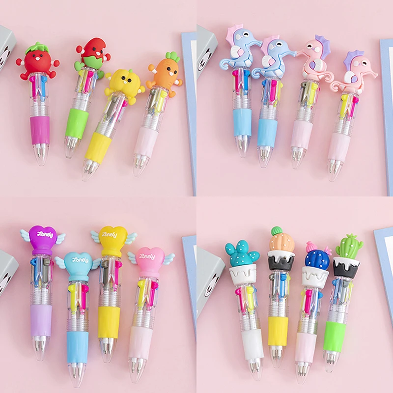 

Random Cute Cartoon Animal 4 Colors Mini Multicolor Ballpoint Pen Stationery Student Gifts Office School Writing Kawaii Supplies