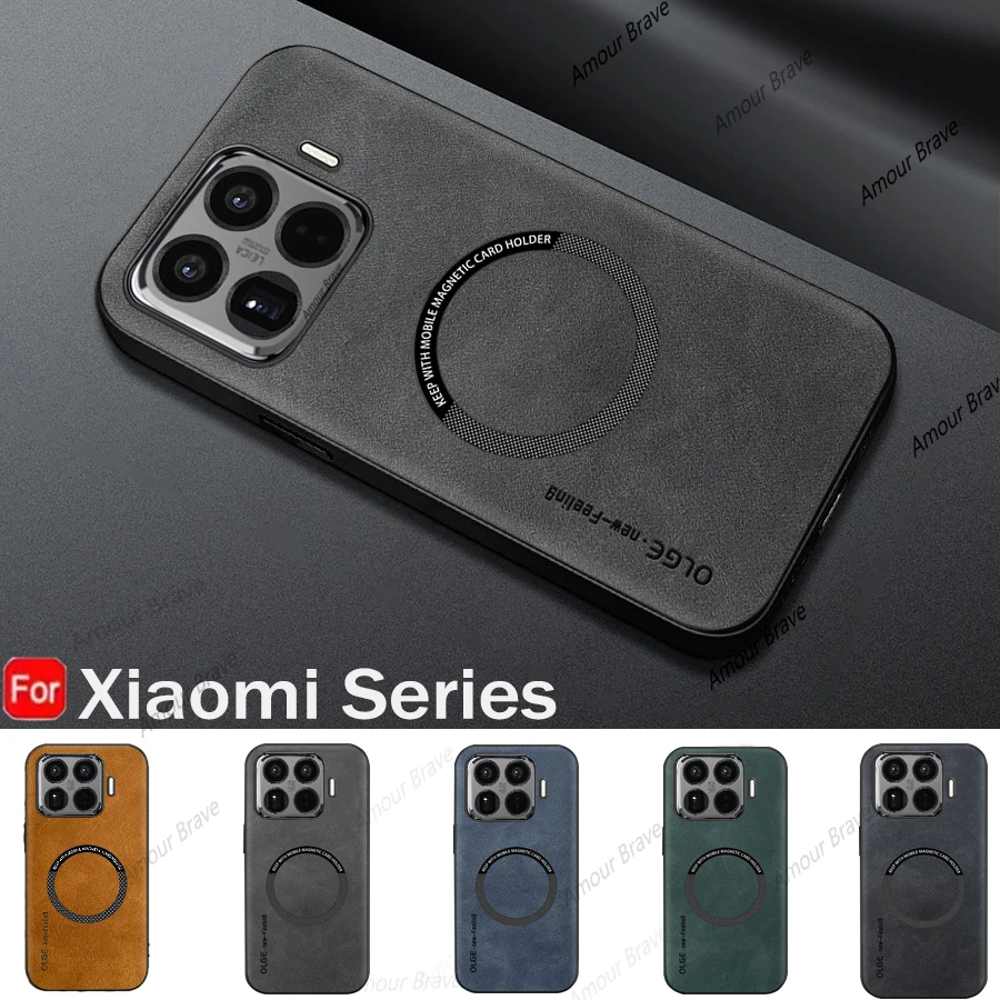 Luxury Leather Magnetic Shockproof Phone Case with Car Holder