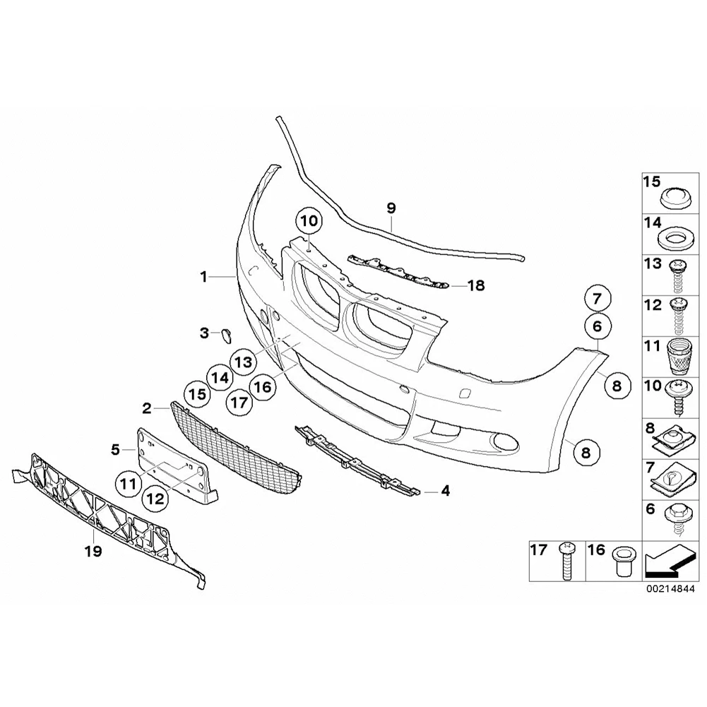 

Bumper Trailer Cover 7837429 Grey For BMW E81 E87 1 SERIES 2004-2012 (M-sport Package) 7837429 OW HOOK EYE COVE