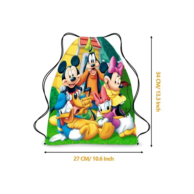thumbnail image 1 of 6/24pcs Disney The Red Minnie Mickey Mouse Birthday Party Gifts Non-woven Drawstring Bags Kids Favor Swimming School Backpacks, 1 of 5