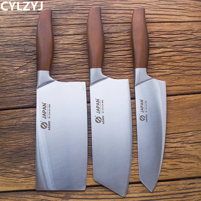 FULLHI Juego de cuchillos japoneses portátiles profesional de cocina  forjada a mano cuchillo de chef Gyuto de carne de alto carbono cuchillo de  sushi