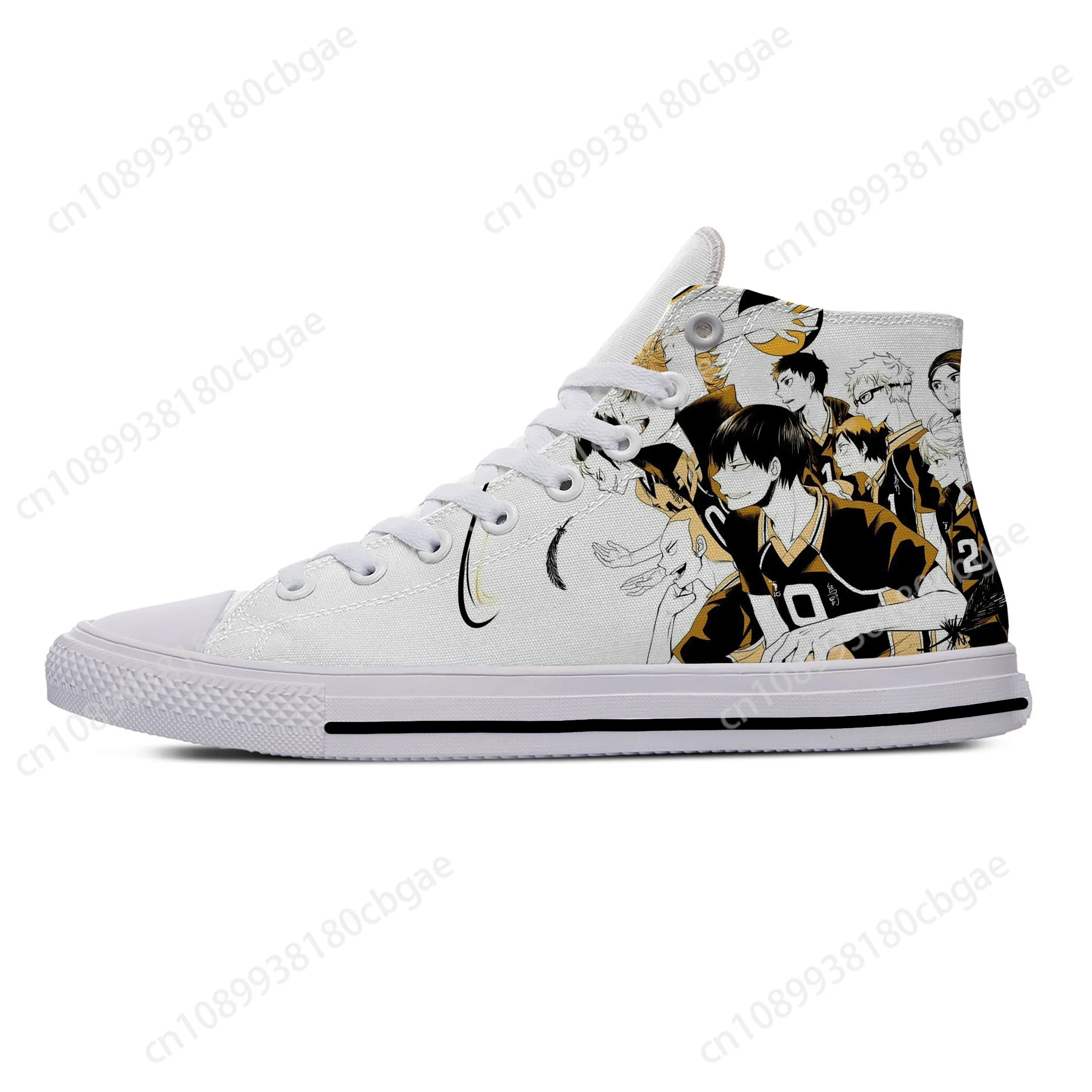 Japanese Anime Manga Haikyuu Karasuno Kuroo Funny Casual Cloth Shoes High Top Lightweight Breathable 3D Print Men Women Sneakers 2