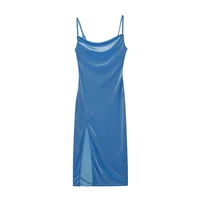 2024 woman European American Dresses style women’s clothing 2024 new spring summer fashion sexy slim fit slit suspender dress