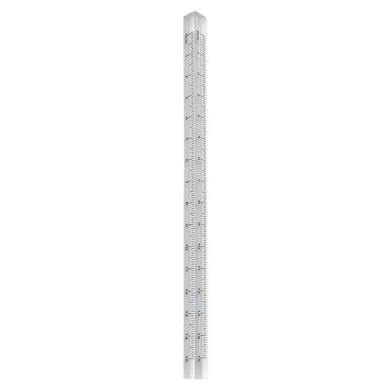 Transparent Triangular Prism Ruler Architect Scale Ruler 0-15cm Straight Ruler for Ideal for Teacher Student Architect Dropship 30cm golden scale ruler engineers drafting triangular architect scale aluminum grooves