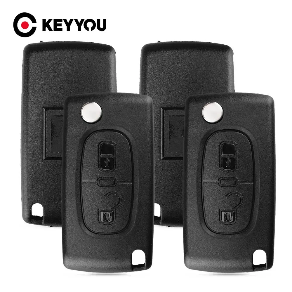 KEYYOU HU83 CE0536/0523สำหรับPeugeot 107 207 307 308 407 408 Partner Citroen C3 C4 C5 C6 berlingo Picasso Xsaraกุญแจรถ
