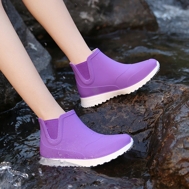 Water Shoes Women Ankle Shoes Rain Boots Pvc Rainboots for Women
