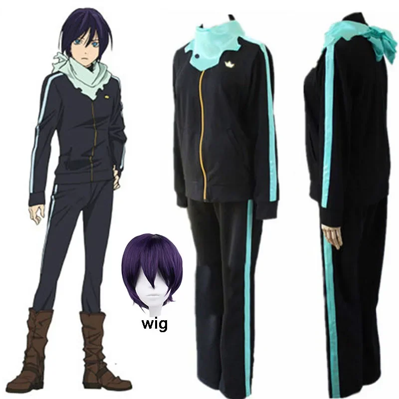 

Anime Noragami Stray God Yato Men Cosplay Costume Sports Outfit Pants Scarf Whole Set Halloween Uniforms
